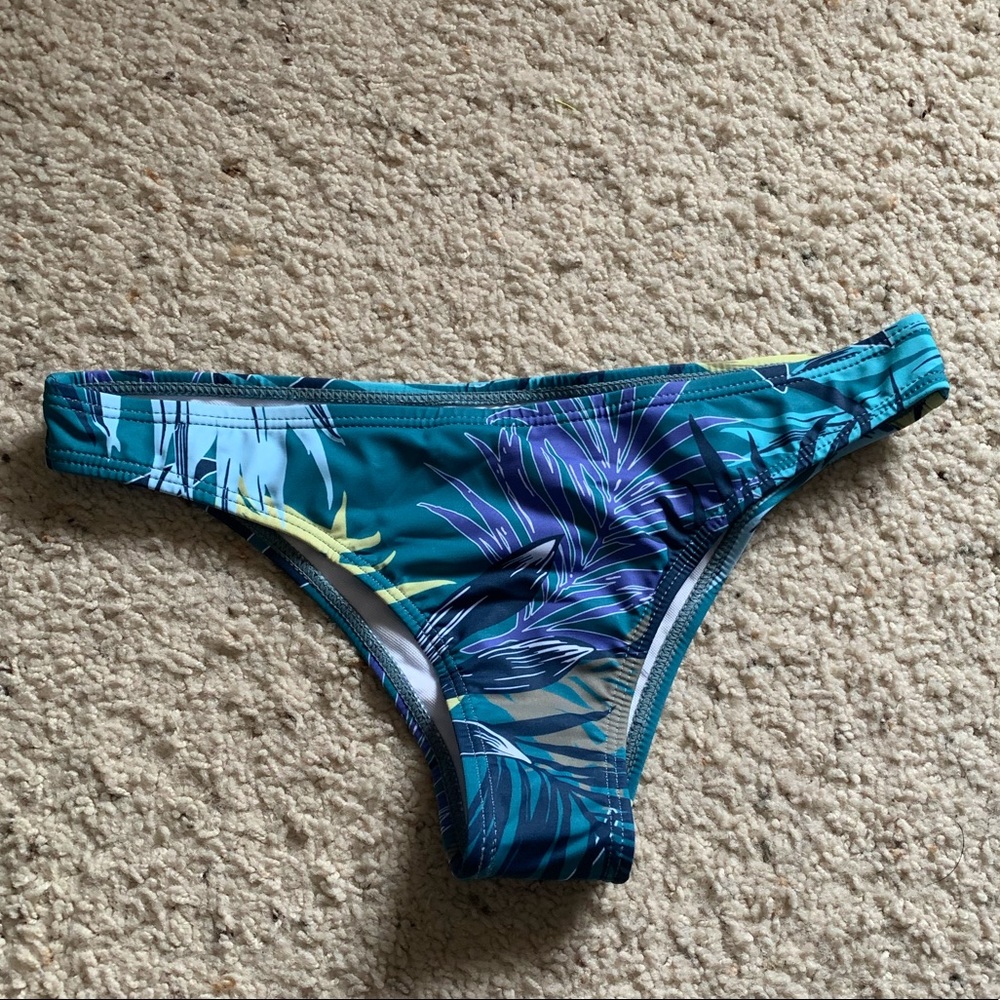Blue tropical bikini bottom